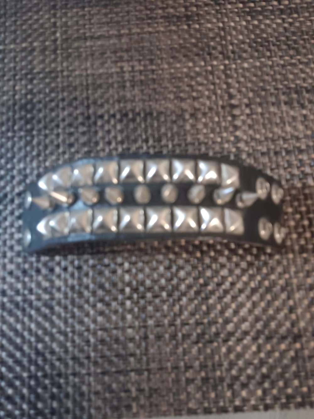 Hot Topic Black Studded Triple-Row Wristband